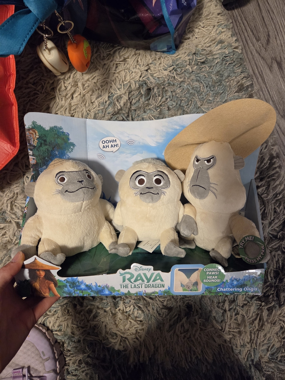 Disney Cream Raya The Last Dragon Chattering Ongis Plush Trio